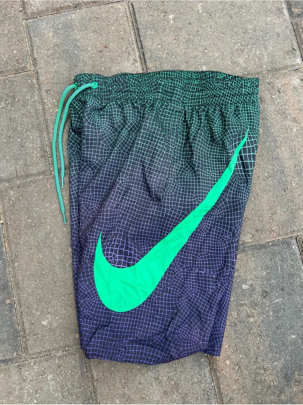 Nike Swim 9 Inch Volley Shorts Men’s Small Lined Swim Trunk Green Purple